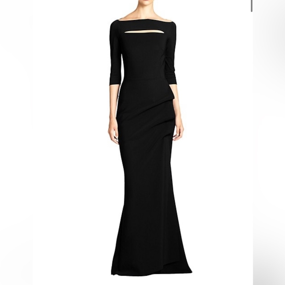 Chiara Boni La Petite Robe Kate Slit-Detail Boatneck Gown